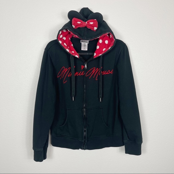 Disney Parks Minnie Mouse Hooded Ears Jacket‎ Large - Picture 1 of 9
